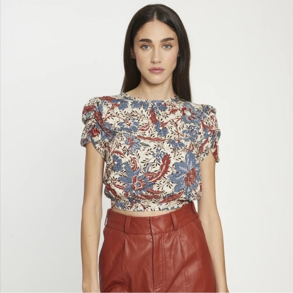 Walter Baker Floral Crop Top Jordyn in Dancing Lotus Sz Large - Picture 1 of 9